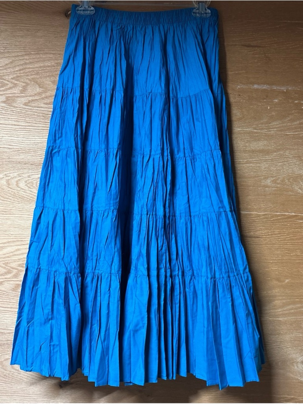 Malco Mode San Francisco Vintage Blue Tiered Maxi Skirt